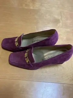美品 Yves Saint Laurent パープルパンプス 36 1/2