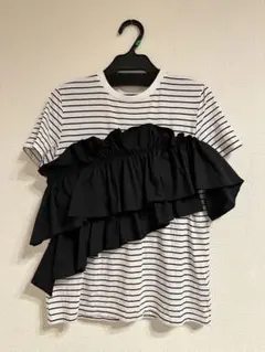 Bibiy.ストライプ フリル Tシャツ 半袖 - メルカリ