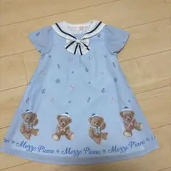 極美品　メゾピアノ　マリンセーラーワンピース　110