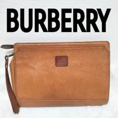 BURBERRYS レザー セカンドバッグ クラッチ キャメル メンズ