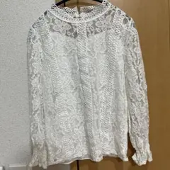 ホワイトレース長袖ブラウスのサムネイル