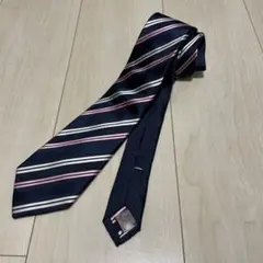 ネクタイ　ブルーx ピンクストライプ