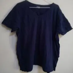 BASIC EDITIONS ネイビー Vネック Tシャツ XXL