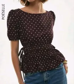 SHEIN ポルシェドット柄 半袖ブラウス S