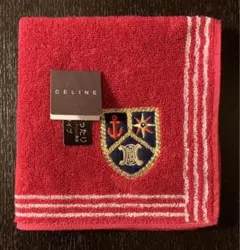 CELINE セリーヌ タオルハンカチ 赤 マリン