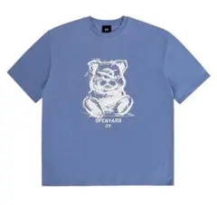 OY OPENYARD ベア プリント Tシャツ ブルー