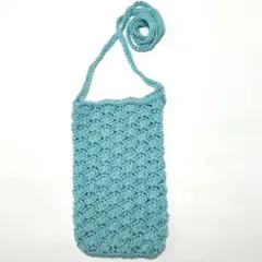 ハンドメイド スマホポシェット ショルダー ケース サコッシュ 手編み