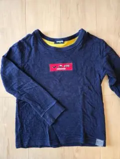 klädkåp ネイビー 車刺繍 長袖カットソー 130cm