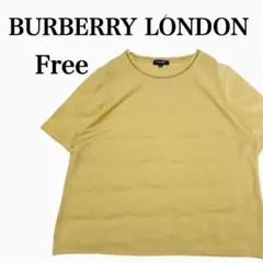バーバリーロンドン❤カットソー 黄色 刺繍ロゴ フリーサイズ 半袖 きれいめ