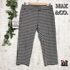 【MAX&CO】マックスアンドコー パンツ M クロップド チェック柄 ブラック