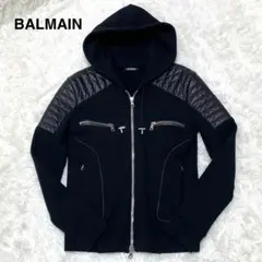 BALMAINライダースパーカー BALMAIN-バルマン】スェット ライダースパーカー【RED