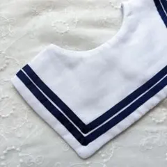 ダブルライン × ホワイト セーラースタイ ・ つけ襟