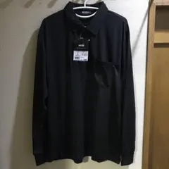ワークマン 吸汗速乾ハニカム長袖ポロシャツ L ブラック WMBワークマンベスト
