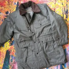 【古着】ファー襟ジャケット　ブラウン　XL　防寒着　作業着