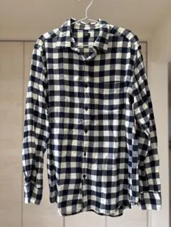 UNIQLO チェック柄ネルシャツ Lサイズ ネイビー/ホワイト
