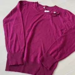 新品　タグ付き　長袖　ニット　薄手　リボン　160㎝