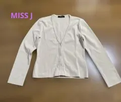 カーディガン　春夏物 【MISS J ミスジェイ】パール ジップアップのサムネイル