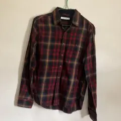 コンファーム　メンズシャツ　チェック　赤系