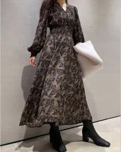 フレイアイディー ウエストシャーリングプリントワンピース サイズ0