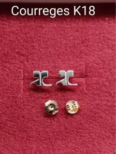 Jeee 様用　Courrèges クレージュ K18 ピアス　ロゴ　SV