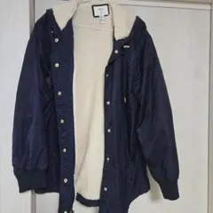 ネイビー フード付き ボアライナー アウター