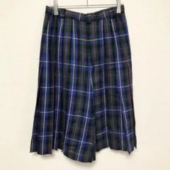 【DEBORAH】(L)チェック柄ワイドパンツ/ウールパンツ/体型カバー