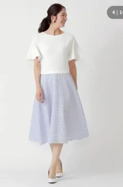 TO BE CHIC ニット x ギンガムドビーワンピース　新品タグ付（M）のサムネイル