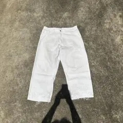 ホワイト デニムパンツ カットオフ　ヤードセールのサムネイル