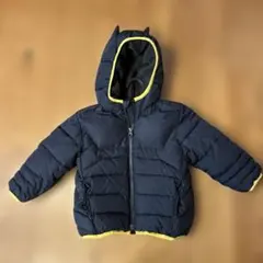 フード付きネイビーアウター（キルティング）