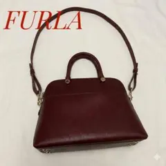 フルラ My Joy ミニ クロスボディバッグ レザー ブラウン ロゴ金具 