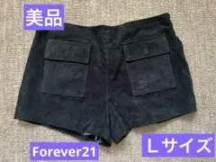 ★美品★Forever21★ベロア半ズボン★ポケットデザイン★黒★Lサイズ
