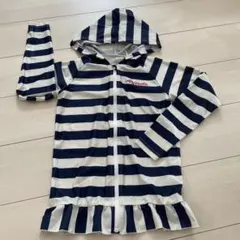 ストライプ柄フード付きラッシュガード 64~72cm