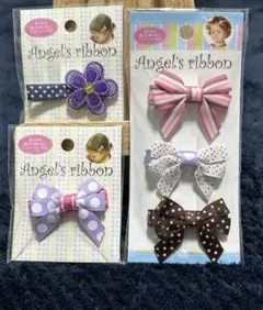 【新品】Angel's ribbon ベビーヘアクリップ５点セット
