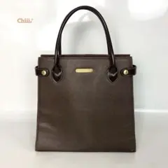 BURBERRY バーバリー ノバチェック レザー ハンドバッグ ブラウン