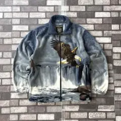 フリースジャケット L アニマルプリントatlas eagle