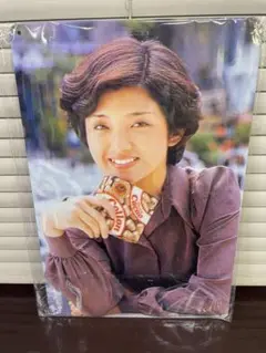 グリコ コロン 山口百恵 ブリキ看板 レトロ アンティーク 壁掛け