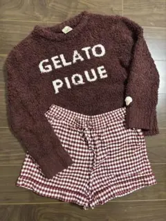 【美品】GELATO PIQUE バーガンディ ルームウェア　上下