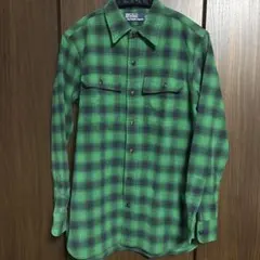 90s Polo Ralph Lauren ネルシャツ　グリーンのサムネイル