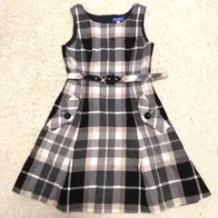 ブルーレーベルクレストブリッジ ノースリーブチェック柄ワンピース 38