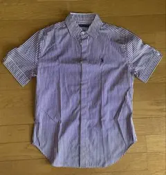 Ralph Lauren 半袖シャツ M 紫と白ストライプ