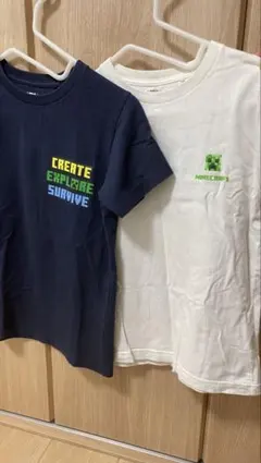Minecraft Tシャツ 2枚セット ネイビー ホワイト
