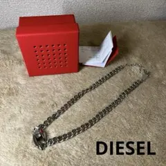 美品 DIESEL DX1412 シルバー ロゴ チェーン ネックレス Y2K