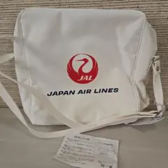昭和レトロ]JAL鶴丸エアラインバッグ 白 バゲージタグ付 新品未使用