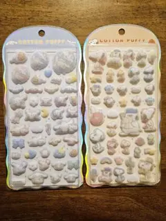 コットンパフィシール 2枚セット スヌーピー シナモロール