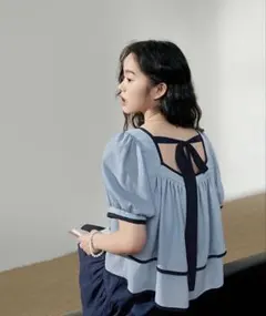 【KUOSE】レース付きパフスリーブトップス sleeves topのサムネイル