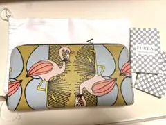【お値下げ】FURLA フルラ 長財布 レザーフラミンゴ柄 長財布