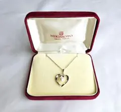 MIKIMOTO ミキモト パール ネックレス ハートモチーフ シルバーカラー