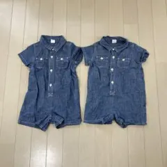 【双子セット】baby GAP デニム風ロンパース 6-12ヶ月