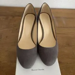 美品　Boisson Chocolat グレー ヒール　ランウドトゥ　セレモニー