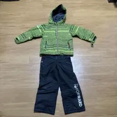 【値下げしました】FILA スノーボードウェア 130サイズ グリーン黒チェック